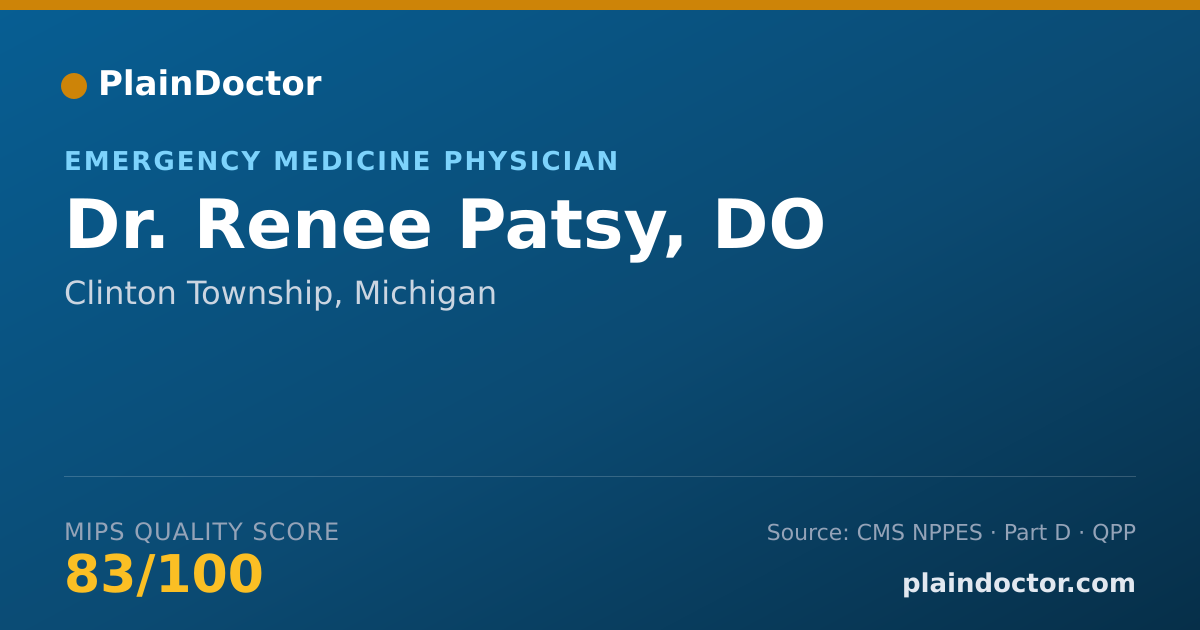 Shareable card for Renee Patsy, DO - Emergency Medicine Physician, Clinton Township, MI