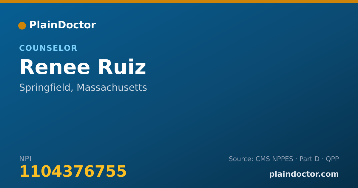 Shareable card for Renee Ruiz - Counselor, Springfield, MA