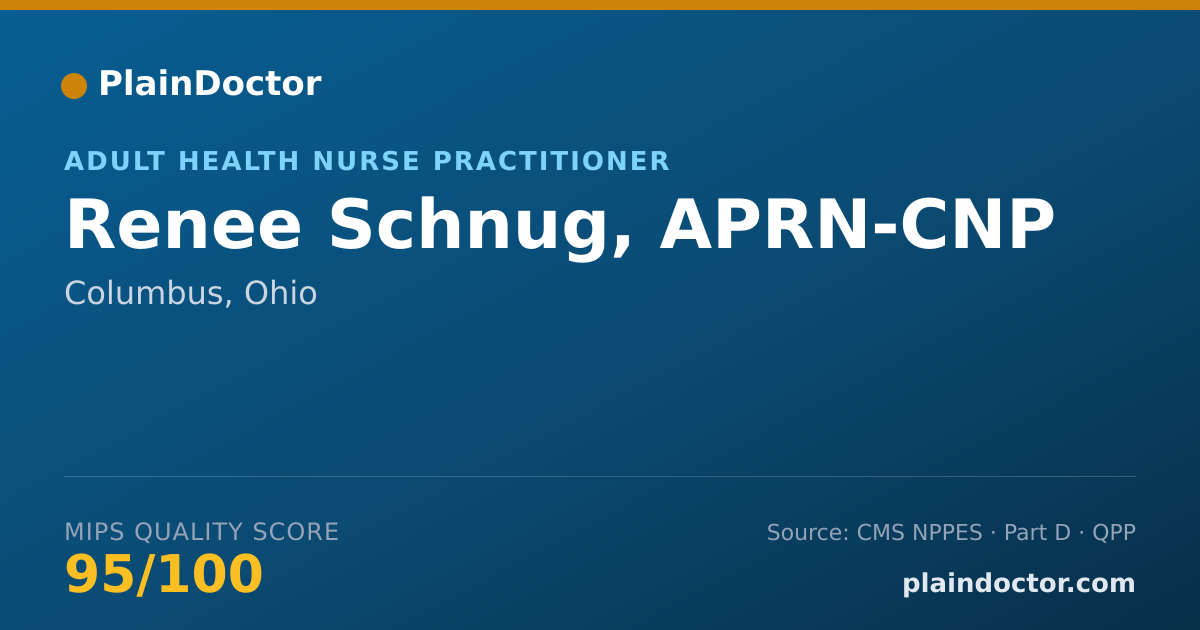 Shareable card for Renee Schnug, APRN-CNP - Adult Health Nurse Practitioner, Columbus, OH