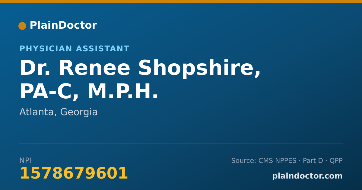 Shareable card for Renee Shopshire, PA-C, M.P.H. - Physician Assistant, Atlanta, GA