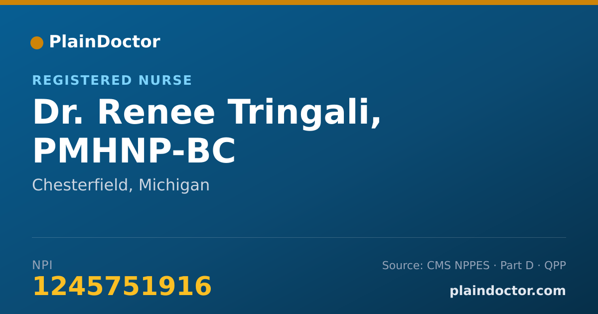 Shareable card for Renee Tringali, PMHNP-BC - Registered Nurse, Chesterfield, MI