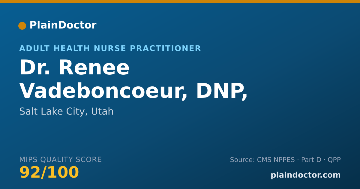 Shareable card for Renee Vadeboncoeur, DNP, FNP-BC - Adult Health Nurse Practitioner, Salt Lake City, UT