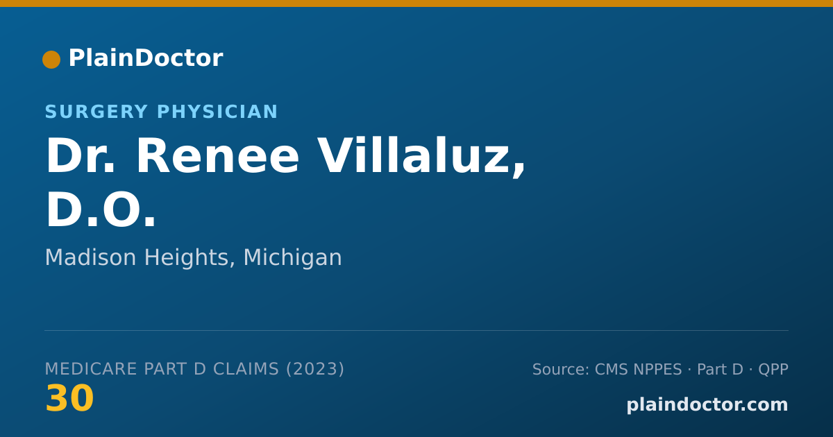Shareable card for Renee Villaluz, D.O. - Surgery Physician, Madison Heights, MI