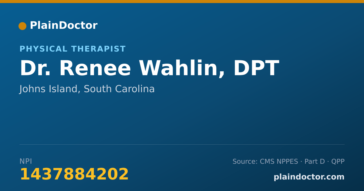 Shareable card for Renee Wahlin, DPT - Physical Therapist, Johns Island, SC