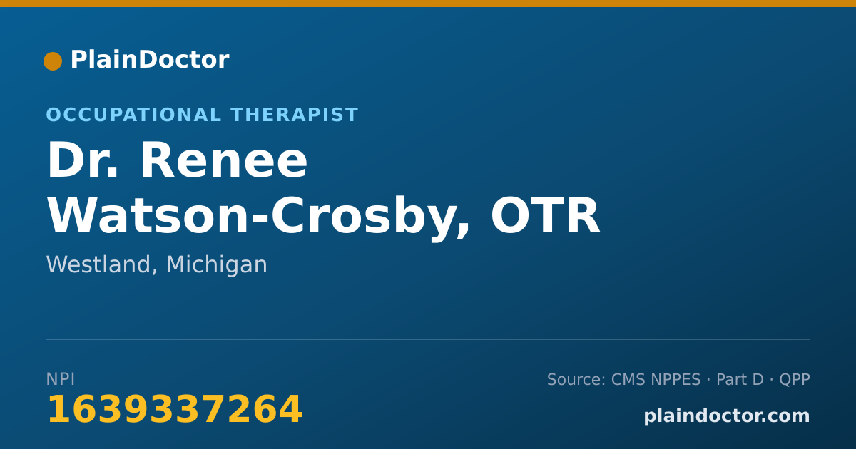 Shareable card for Renee Watson-Crosby, OTR - Occupational Therapist, Westland, MI