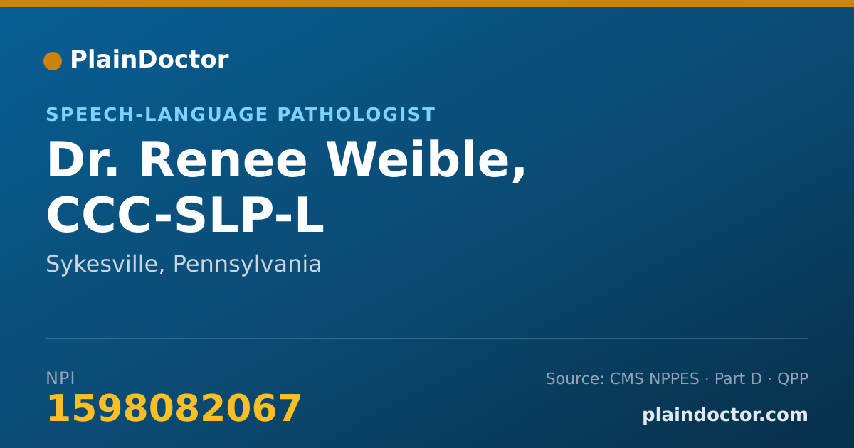 Shareable card for Renee Weible, CCC-SLP-L - Speech-Language Pathologist, Sykesville, PA