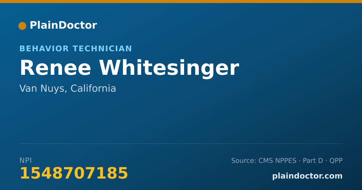Shareable card for Renee Whitesinger - Behavior Technician, Van Nuys, CA