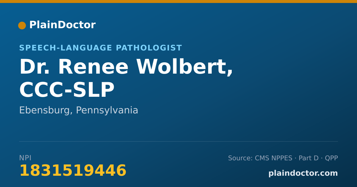 Shareable card for Renee Wolbert, CCC-SLP - Speech-Language Pathologist, Ebensburg, PA