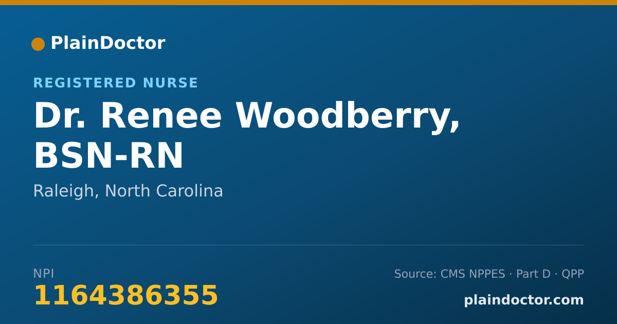 Shareable card for Renee Woodberry, BSN-RN - Registered Nurse, Raleigh, NC