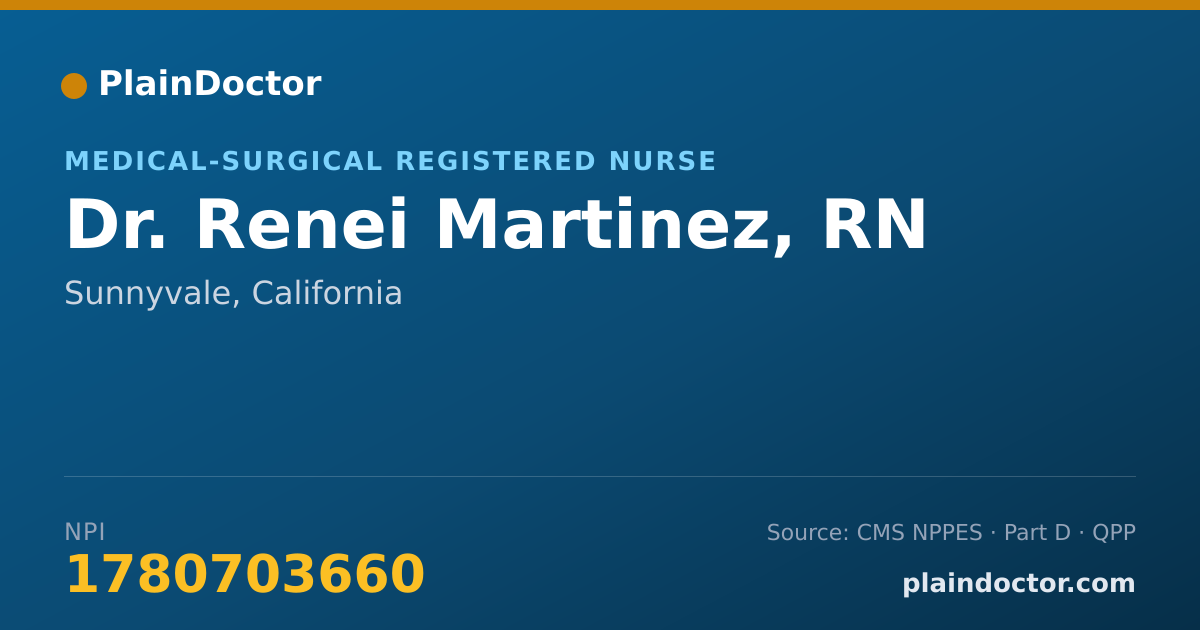 Shareable card for Renei Martinez, RN - Medical-Surgical Registered Nurse, Sunnyvale, CA