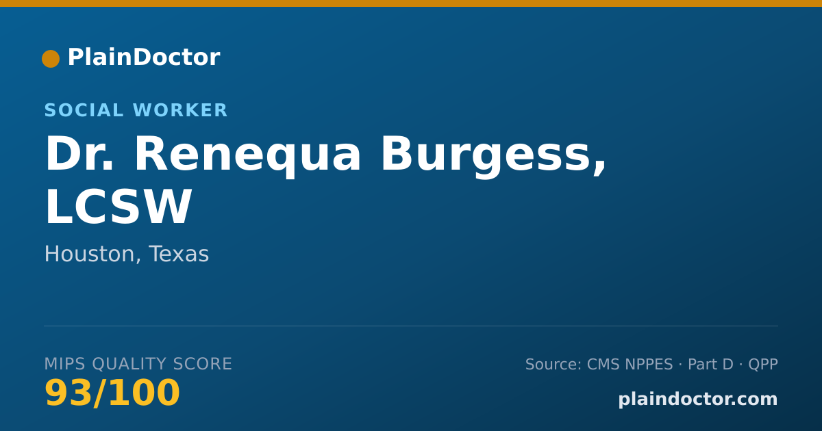 Shareable card for Renequa Burgess, LCSW - Social Worker, Houston, TX