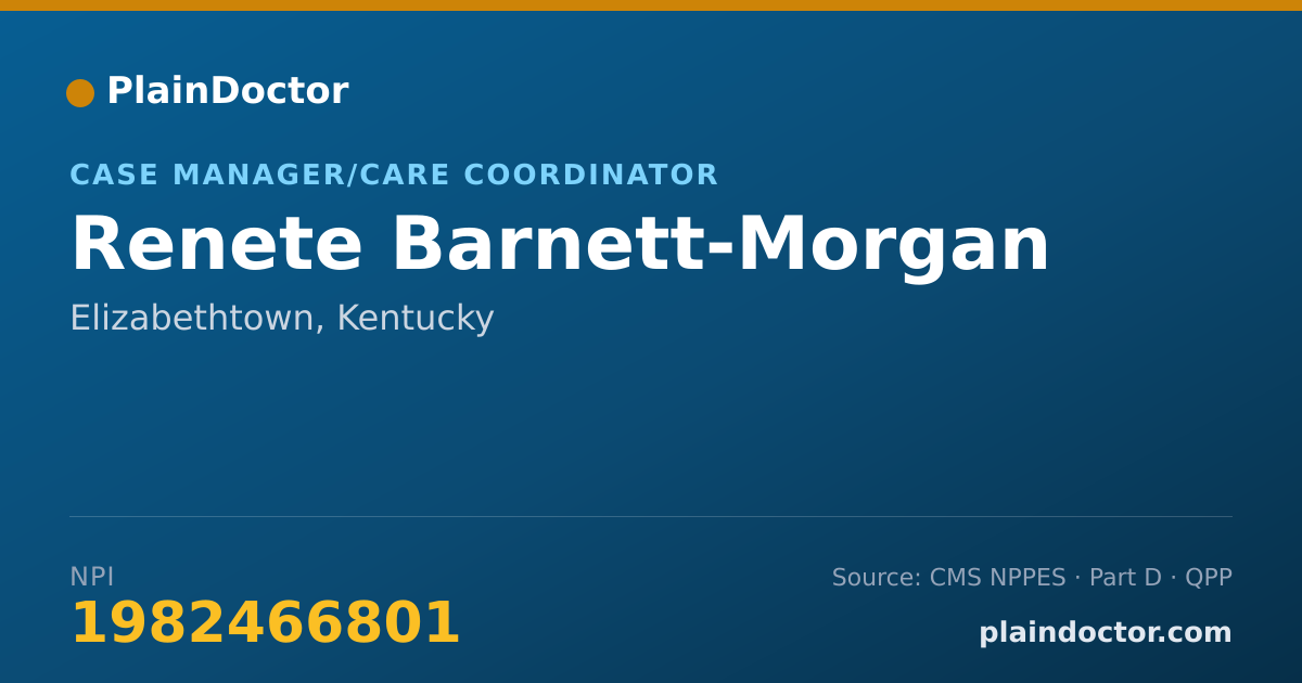 Shareable card for Renete Barnett-Morgan - Case Manager/Care Coordinator, Elizabethtown, KY