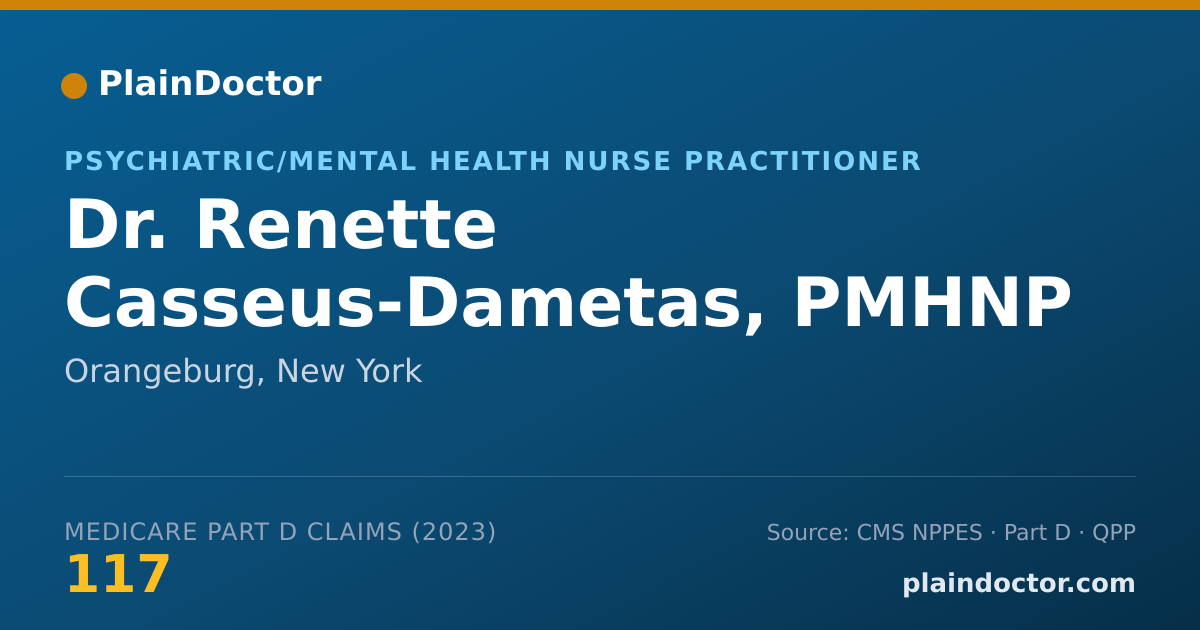 Shareable card for Renette Casseus-Dametas, PMHNP - Psychiatric/Mental Health Nurse Practitioner, Orangeburg, NY