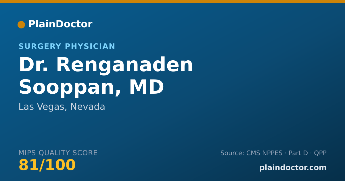 Shareable card for Renganaden Sooppan, MD - Surgery Physician, Las Vegas, NV