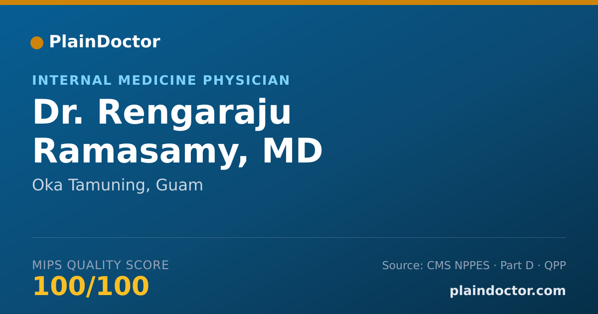 Shareable card for Rengaraju Ramasamy, MD - Internal Medicine Physician, Oka Tamuning, GU