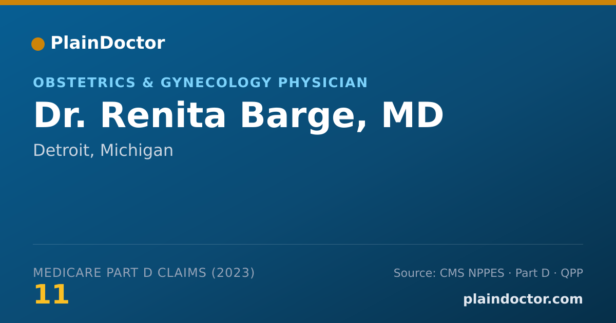 Shareable card for Renita Barge, MD - Obstetrics & Gynecology Physician, Detroit, MI