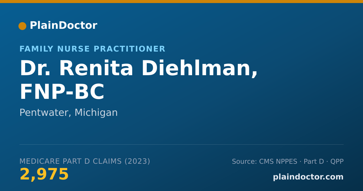 Shareable card for Renita Diehlman, FNP-BC - Family Nurse Practitioner, Pentwater, MI
