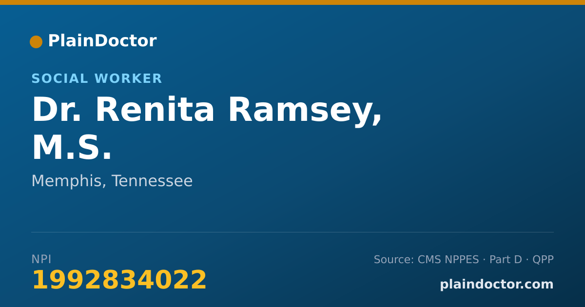 Shareable card for Renita Ramsey, M.S. - Social Worker, Memphis, TN