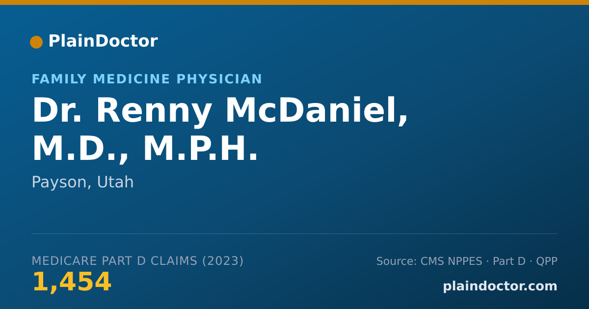 Shareable card for Renny McDaniel, M.D., M.P.H. - Family Medicine Physician, Payson, UT