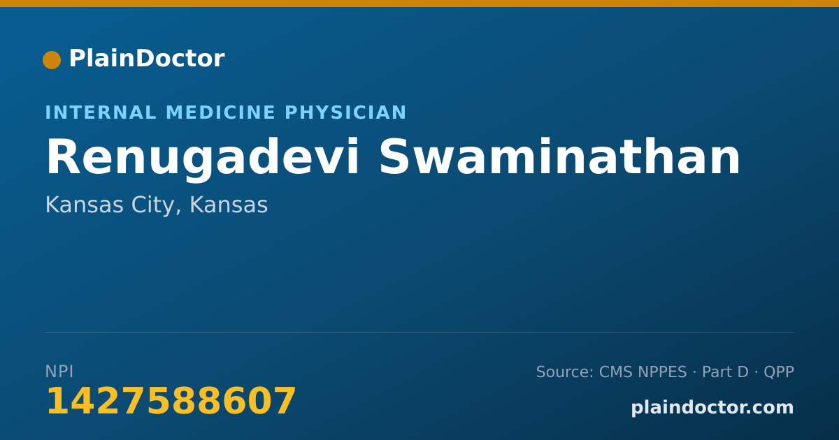 Shareable card for Renugadevi Swaminathan - Internal Medicine Physician, Kansas City, KS