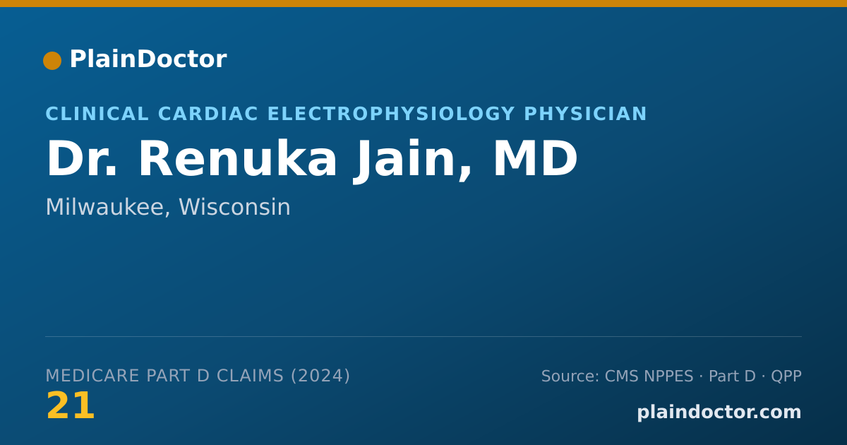 Shareable card for Renuka Jain, MD - Clinical Cardiac Electrophysiology Physician, Milwaukee, WI