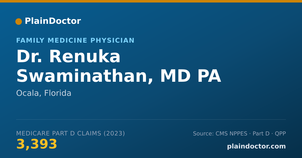 Shareable card for Renuka Swaminathan, MD PA - Family Medicine Physician, Ocala, FL