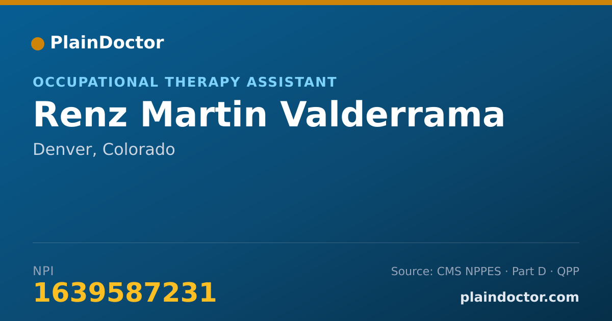 Shareable card for Renz Martin Valderrama - Occupational Therapy Assistant, Denver, CO