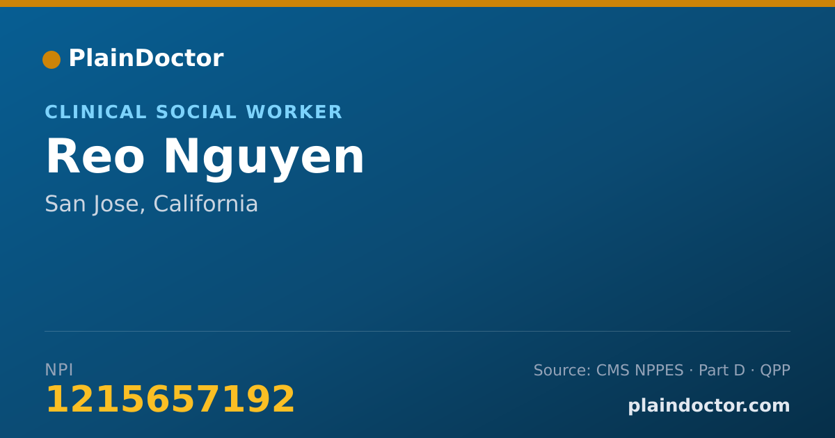Shareable card for Reo Nguyen - Clinical Social Worker, San Jose, CA
