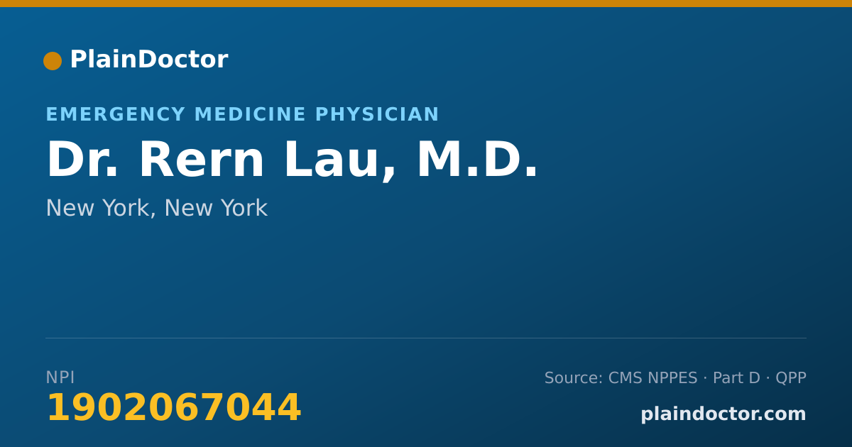 Shareable card for Rern Lau, M.D. - Emergency Medicine Physician, New York, NY