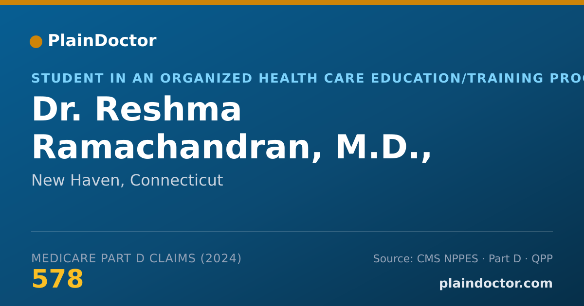 Shareable card for Reshma Ramachandran, M.D., M.P.P., M.H.S. - Student in an Organized Health Care Education/Training Program, New Haven, CT