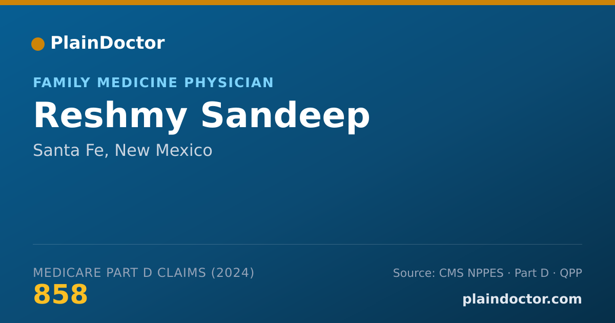 Shareable card for Reshmy Sandeep - Family Medicine Physician, Santa Fe, NM