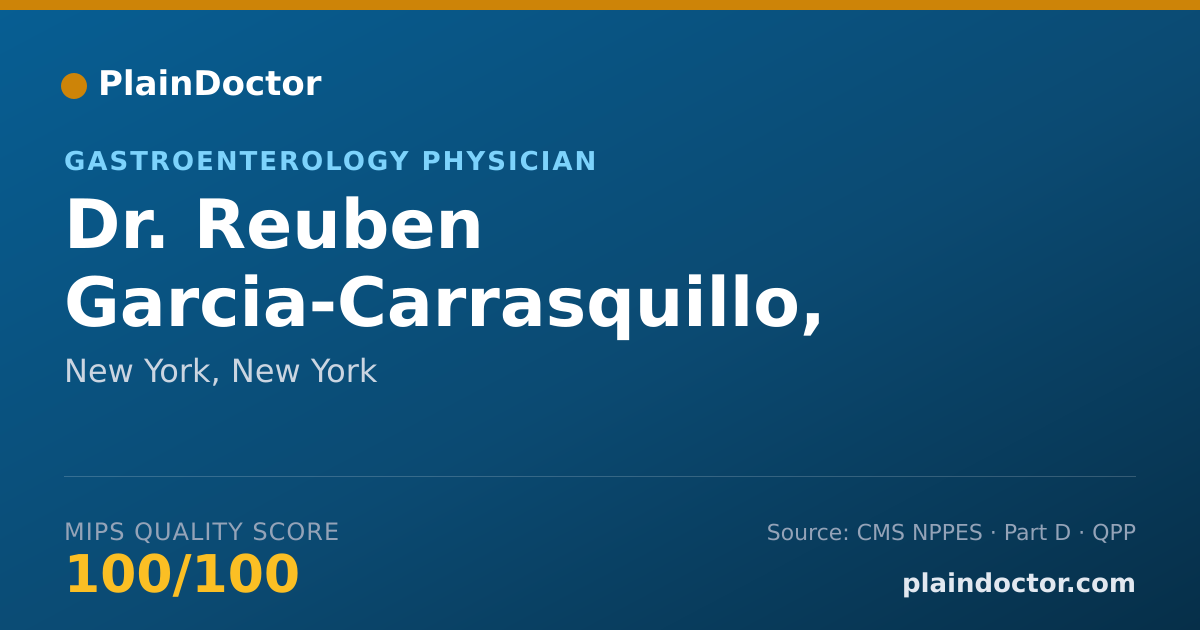 Shareable card for Reuben Garcia-Carrasquillo, M.D. - Gastroenterology Physician, New York, NY
