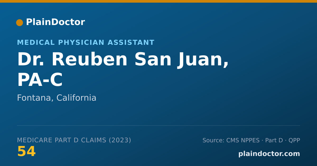 Shareable card for Reuben San Juan, PA-C - Medical Physician Assistant, Fontana, CA