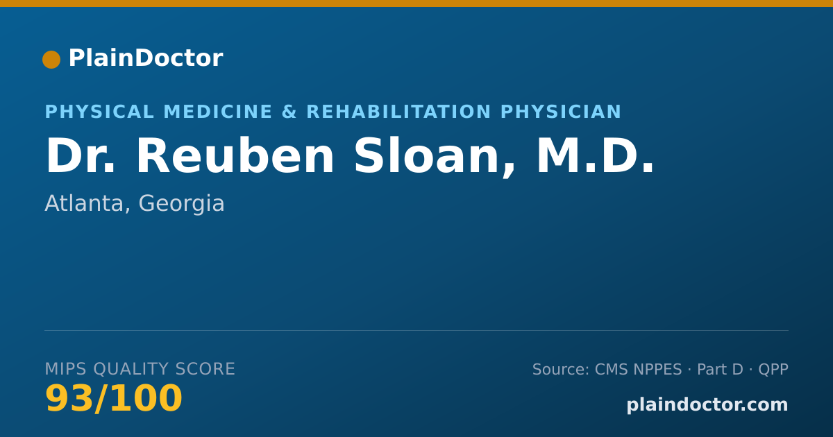 Shareable card for Reuben Sloan, M.D. - Physical Medicine & Rehabilitation Physician, Atlanta, GA