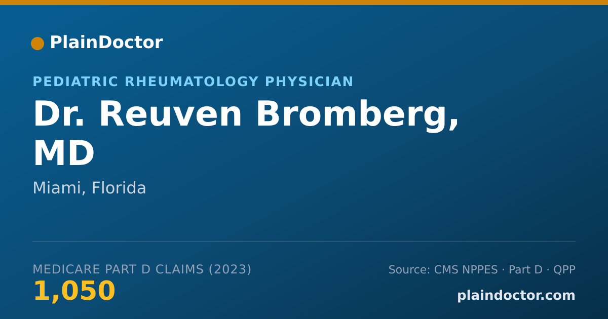 Shareable card for Reuven Bromberg, MD - Pediatric Rheumatology Physician, Miami, FL