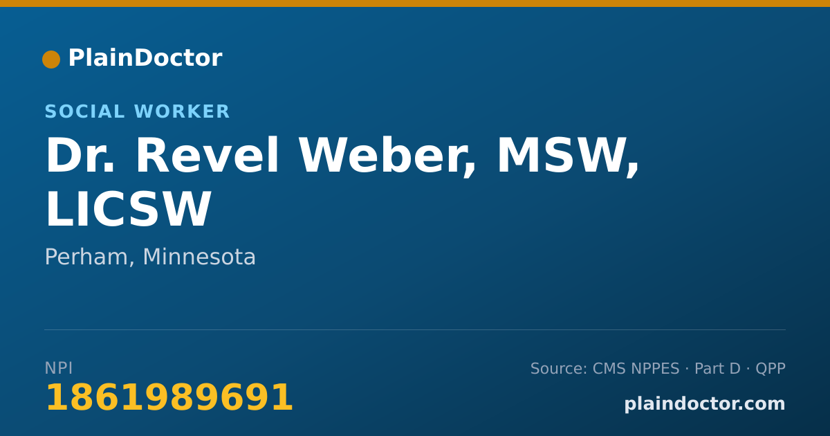 Shareable card for Revel Weber, MSW, LICSW - Social Worker, Perham, MN