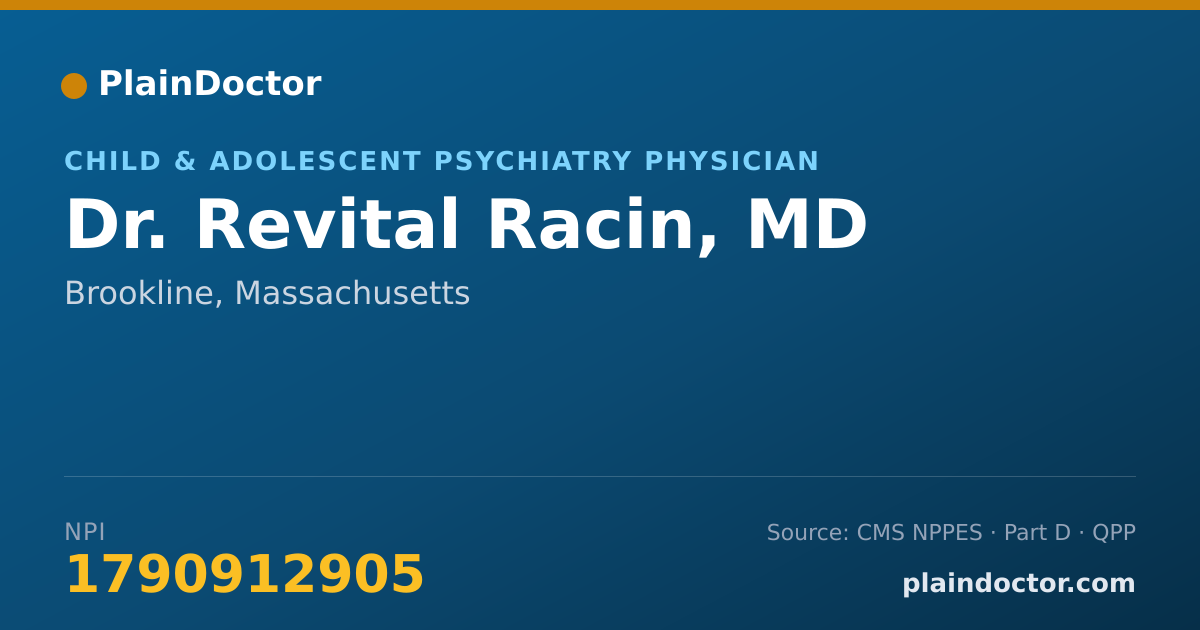 Shareable card for Revital Racin, MD - Child & Adolescent Psychiatry Physician, Brookline, MA