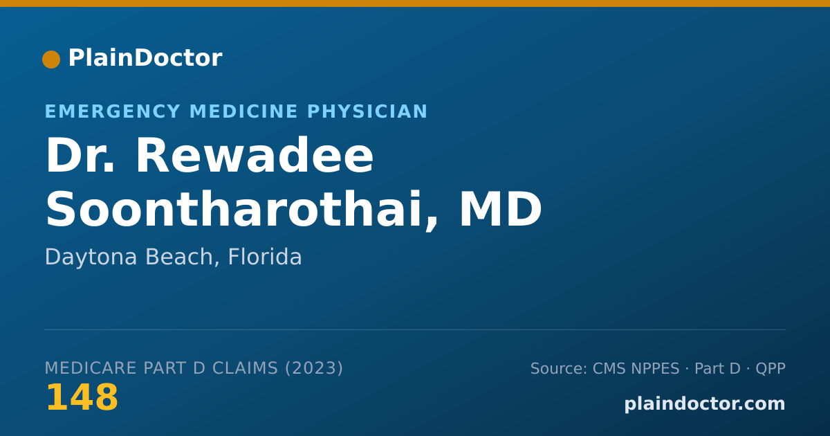 Shareable card for Rewadee Soontharothai, MD - Emergency Medicine Physician, Daytona Beach, FL