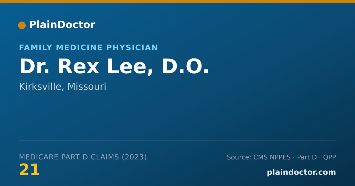 Shareable card for Rex Lee, D.O. - Family Medicine Physician, Kirksville, MO