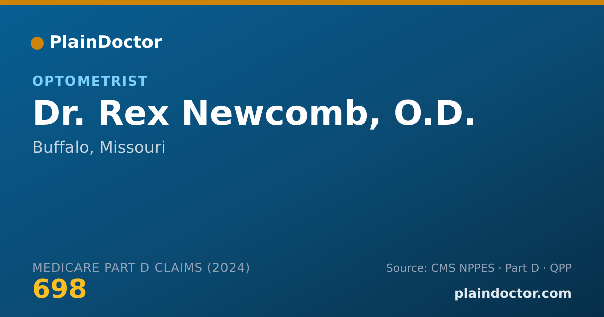 Shareable card for Rex Newcomb, O.D. - Optometrist, Buffalo, MO