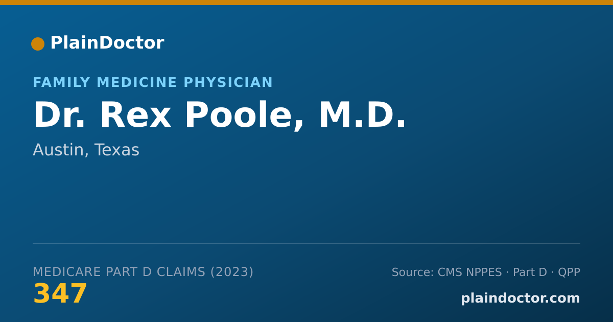 Shareable card for Rex Poole, M.D. - Family Medicine Physician, Austin, TX