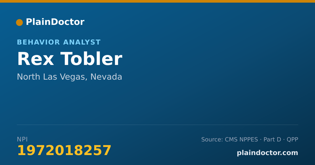 Shareable card for Rex Tobler - Behavior Analyst, North Las Vegas, NV