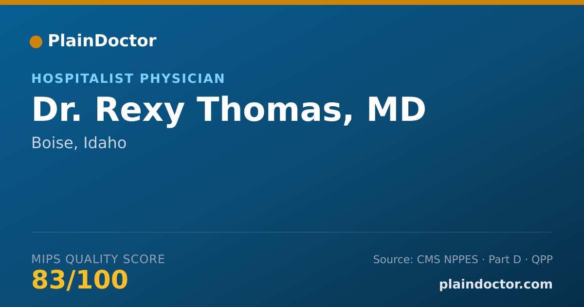 Shareable card for Rexy Thomas, MD - Internal Medicine Physician, Boise, ID