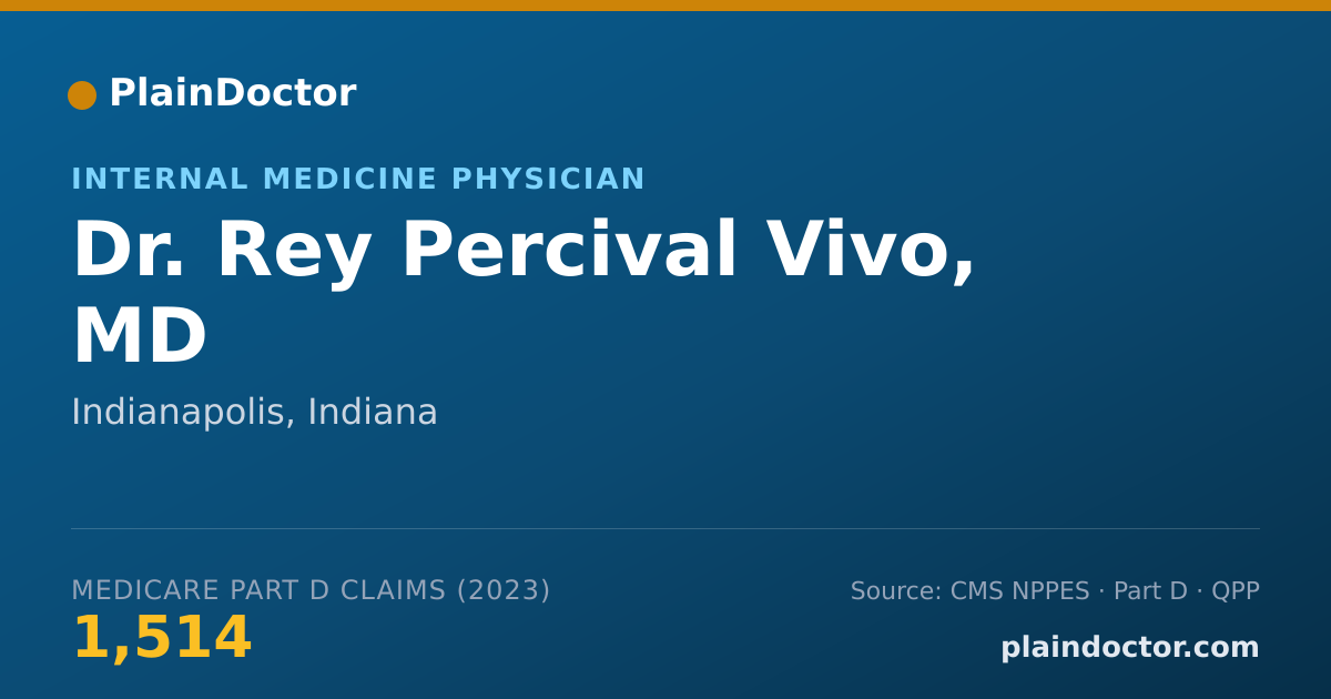 Shareable card for Rey Percival Vivo, MD - Internal Medicine Physician, Indianapolis, IN