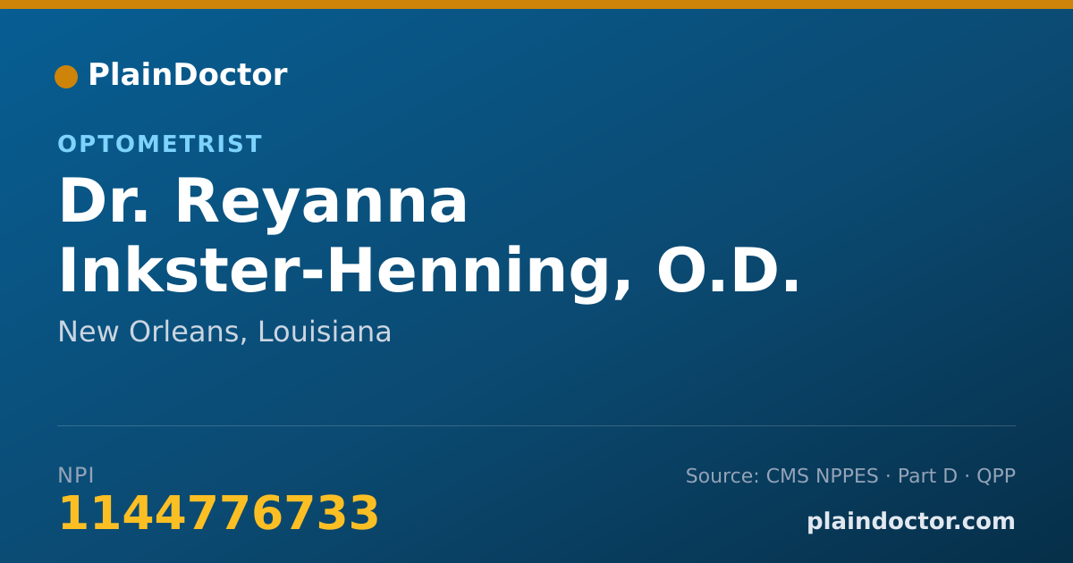 Shareable card for Reyanna Inkster-Henning, O.D. - Optometrist, New Orleans, LA