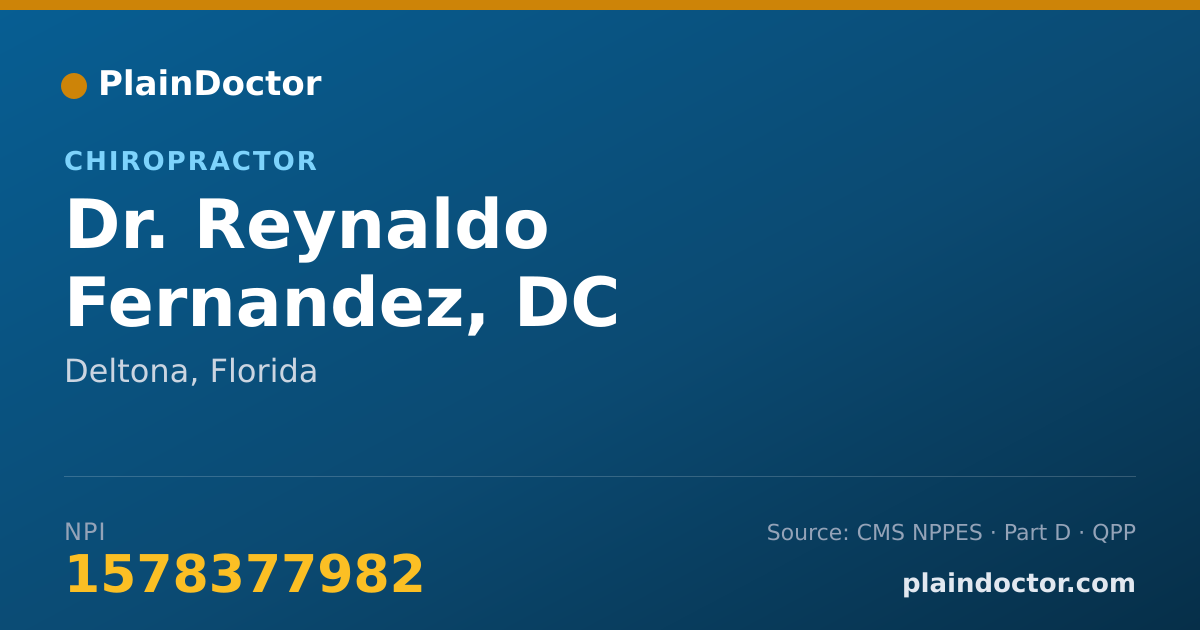 Shareable card for Reynaldo Fernandez, DC - Chiropractor, Deltona, FL