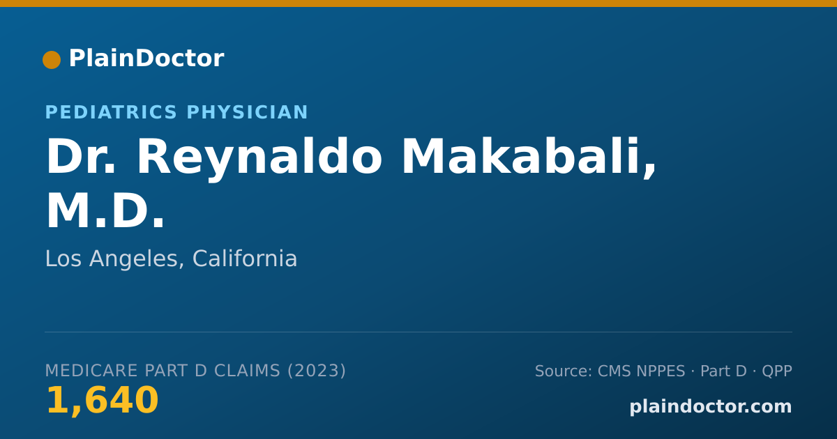 Shareable card for Reynaldo Makabali, M.D. - Pediatrics Physician, Los Angeles, CA