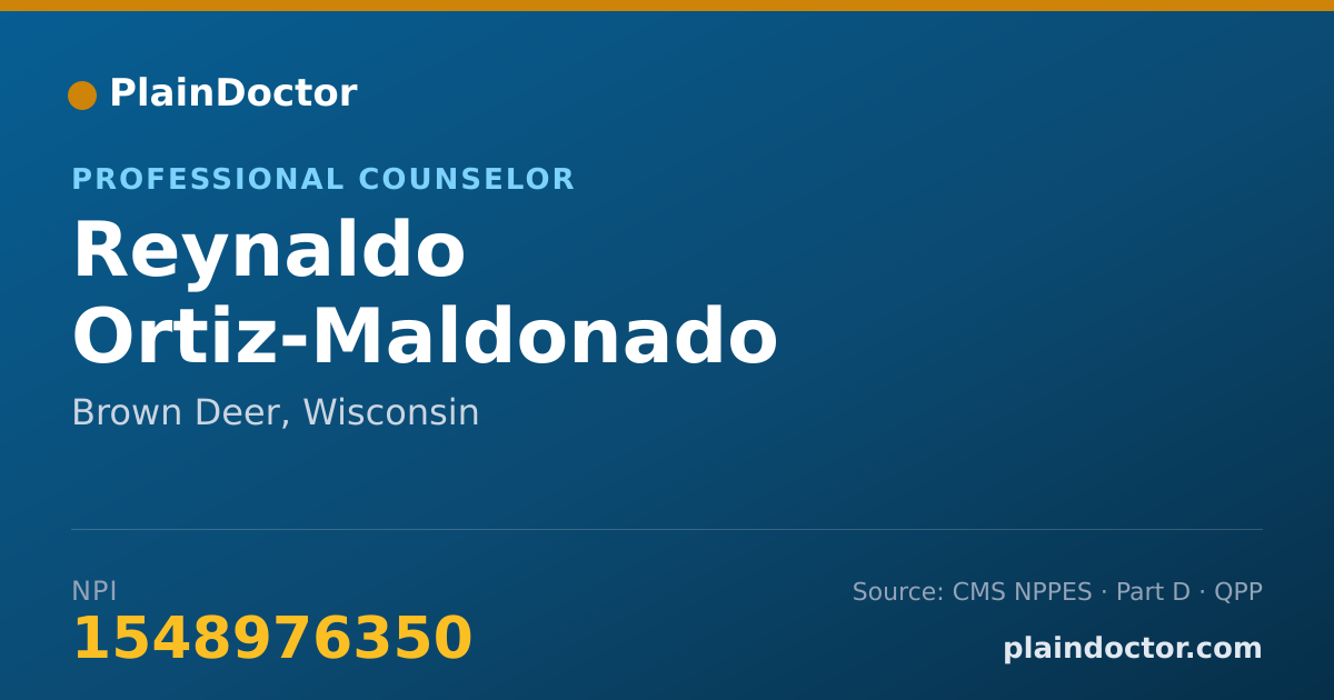 Shareable card for Reynaldo Ortiz-Maldonado - Professional Counselor, Brown Deer, WI
