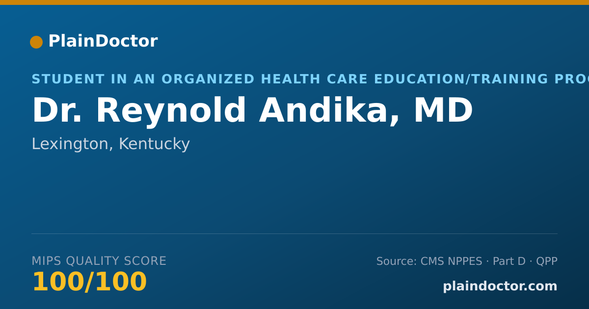 Shareable card for Reynold Andika, MD - Student in an Organized Health Care Education/Training Program, Lexington, KY
