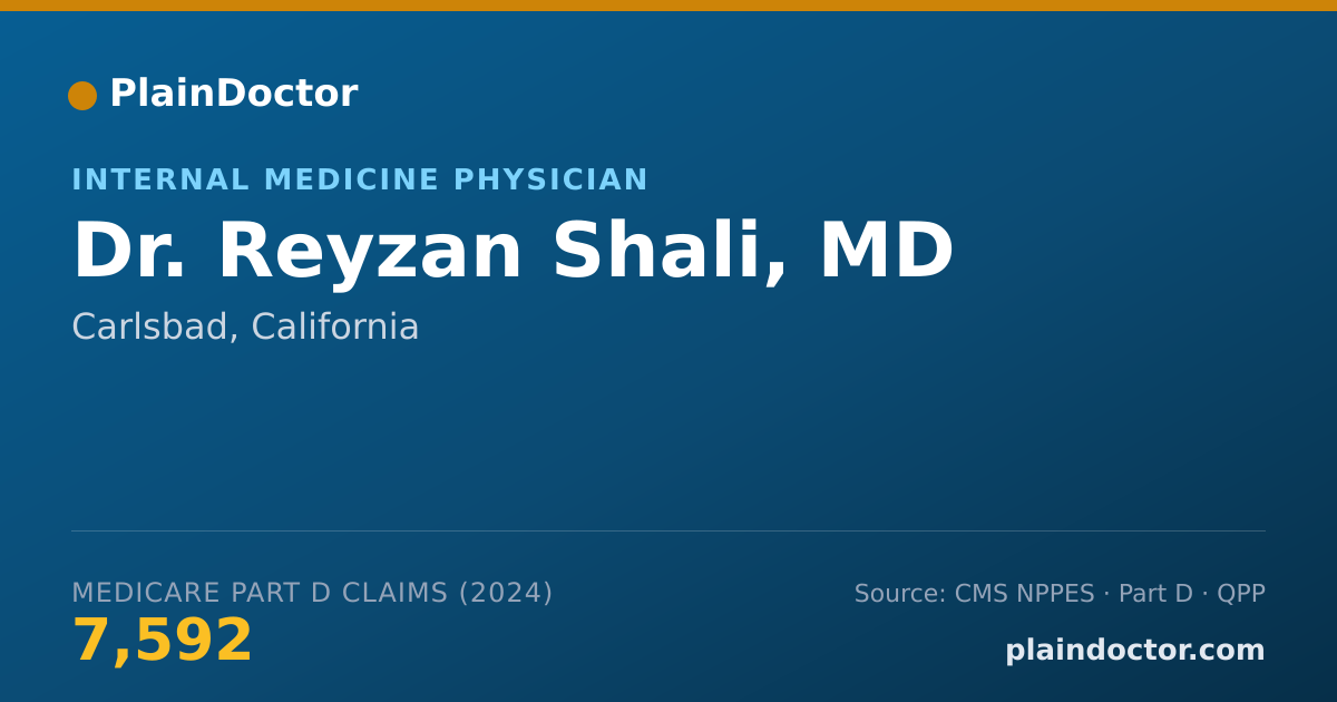 Shareable card for Reyzan Shali, MD - Internal Medicine Physician, Carlsbad, CA